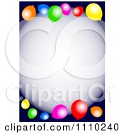 Poster, Art Print Of Colorful Party Balloons And Copyspace On Dark Blue
