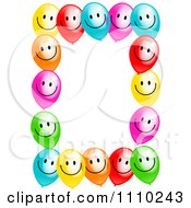 Poster, Art Print Of Frame Of Colorful Happ0y Party Balloons And Copyspace On White