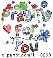 Poster, Art Print Of Colorful Sketched Praying For You Text 2