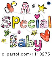 Clipart Colorful Sketched A Special Baby Text Royalty Free Vector Illustration