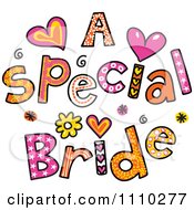 Poster, Art Print Of Colorful Sketched A Special Bride Text 2