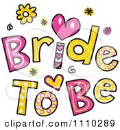 Poster, Art Print Of Colorful Sketched Bride To Be Text