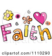 Poster, Art Print Of Colorful Sketched Faith Text