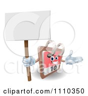 Poster, Art Print Of 3d Desk Calendar Presenting And Holding A Sign
