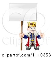Poster, Art Print Of Happy King Holding A Thumb Up And A Sign