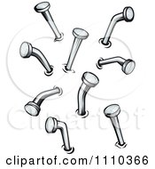 Clipart Nails Hammered Into A Surface 3 Royalty Free Vector Illustration