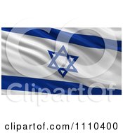 Poster, Art Print Of 3d Waving Flag Of Israel Rippling And Waving