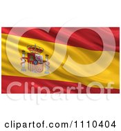 Poster, Art Print Of 3d Waving Flag Of Spain Rippling And Waving