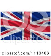 Poster, Art Print Of 3d Waving Flag Of Great Britian Rippling And Waving