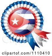 Poster, Art Print Of Shiny Cuban Flag Rosette Bowknots Medal Award