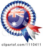 Poster, Art Print Of Shiny Australian Flag Rosette Bowknots Medal Award