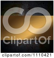 Clipart 3d Gold Plaque Over Grungy Concrete Royalty Free CGI Illustration