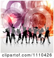 Poster, Art Print Of Silhouetted Dancers Over Rings And Sparkles