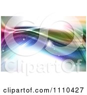 Poster, Art Print Of Background Of Sparkles And Colorful Waves