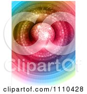 Poster, Art Print Of 3d Disco Ball Over Colorful Rings And Music Notes
