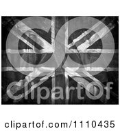 Clipart Grungy Grayscale Ripped Union Jack Flag Royalty Free CGI Illustration