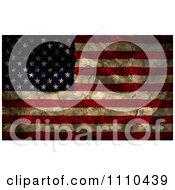 Clipart Dark Grungy Rippled American Flag Royalty Free CGI Illustration
