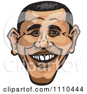 Poster, Art Print Of Caricature Of Barack Obama Smiling