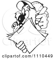 Clipart Black And White Aussie Koala Using A Clipboard Royalty Free Vector Illustration