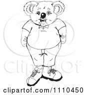 Poster, Art Print Of Black And White Aussie Koala In Clothes