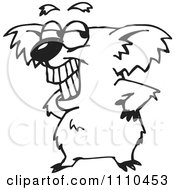 Clipart Black And White Aussie Koala Grinning Royalty Free Vector Illustration