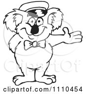 Clipart Black And White Aussie Koala Chauffer Royalty Free Vector Illustration