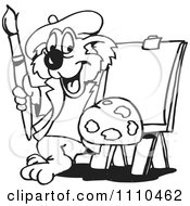 Clipart Black And White Aussie Koala Artist Royalty Free Vector Illustration by Dennis Holmes Designs
