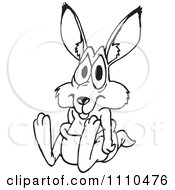 Clipart Black And White Aussie Baby Kangaroo Royalty Free Vector Illustration