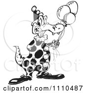 Clipart Black And White Aussie Crocodile Party Crocodile Clown Royalty Free Vector Illustration by Dennis Holmes Designs