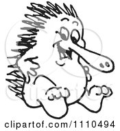 Clipart Black And White Aussie Echidna Sitting Royalty Free Illustration