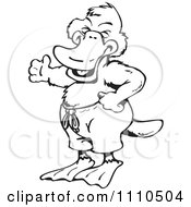 Clipart Black And White Aussie Platypus Presenting Royalty Free Vector Illustration