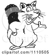 Clipart Black And White Possum Presenting Royalty Free Vector Illustration by Dennis Holmes Designs