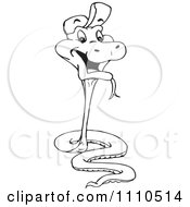 Clipart Black And White Snake Wearing A Baseball Cap Royalty Free Vector Illustration by Dennis Holmes Designs