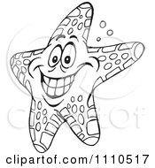 Poster, Art Print Of Black And White Cheerful Starfish