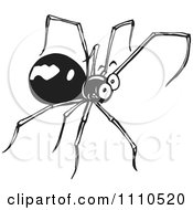 Clipart Black And White Spider Royalty Free Vector Illustration by Dennis Holmes Designs
