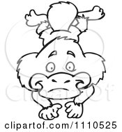 Clipart Black And White Aussie Platypus Swimming 1 Royalty Free Vector Illustration