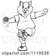 Poster, Art Print Of Black And White Aussie Wombat Throwing A Shot Put
