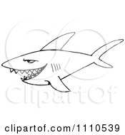 Poster, Art Print Of Black And White Shark 2