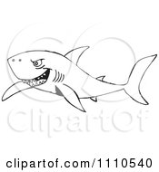 Poster, Art Print Of Black And White Shark 1