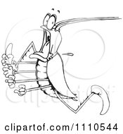 Clipart Black And White Cockroach Running Royalty Free Vector Illustration