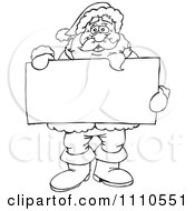 Poster, Art Print Of Black And White Santa Holding A Sign