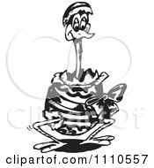 Clipart Black And White Aussie Emu In An Easter Egg Royalty Free Illustration