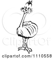 Clipart Black And White Aussie Emu Royalty Free Illustration