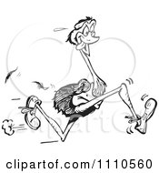 Clipart Black And White Aussie Emu Running Royalty Free Illustration