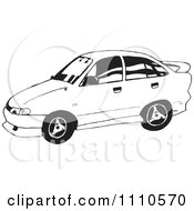 Clipart Black And White Holden Commodore Car Royalty Free Vector Illustration