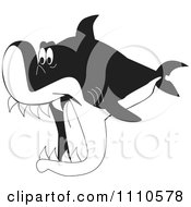 Clipart Black And White Shark 1 Royalty Free Vector Illustration
