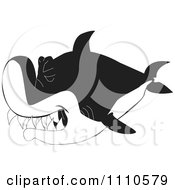 Clipart Black And White Shark 2 Royalty Free Vector Illustration by Dennis Holmes Designs