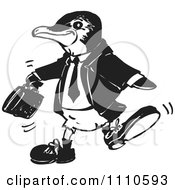 Poster, Art Print Of Black And White Business Penguin