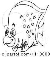 Clipart Black And White Salt Water Marine Fish 2 Royalty Free Vector Illustration by Dennis Holmes Designs
