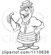 Poster, Art Print Of Black And White Butcher Holding A Thumb Up